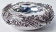 Antique Tiffany Sterling Silver Bowl with Rare Pinecone Motif