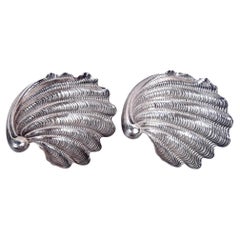 Paire de coquilles Saint-Jacques « Modern Classical » en argent massif de Buccellati