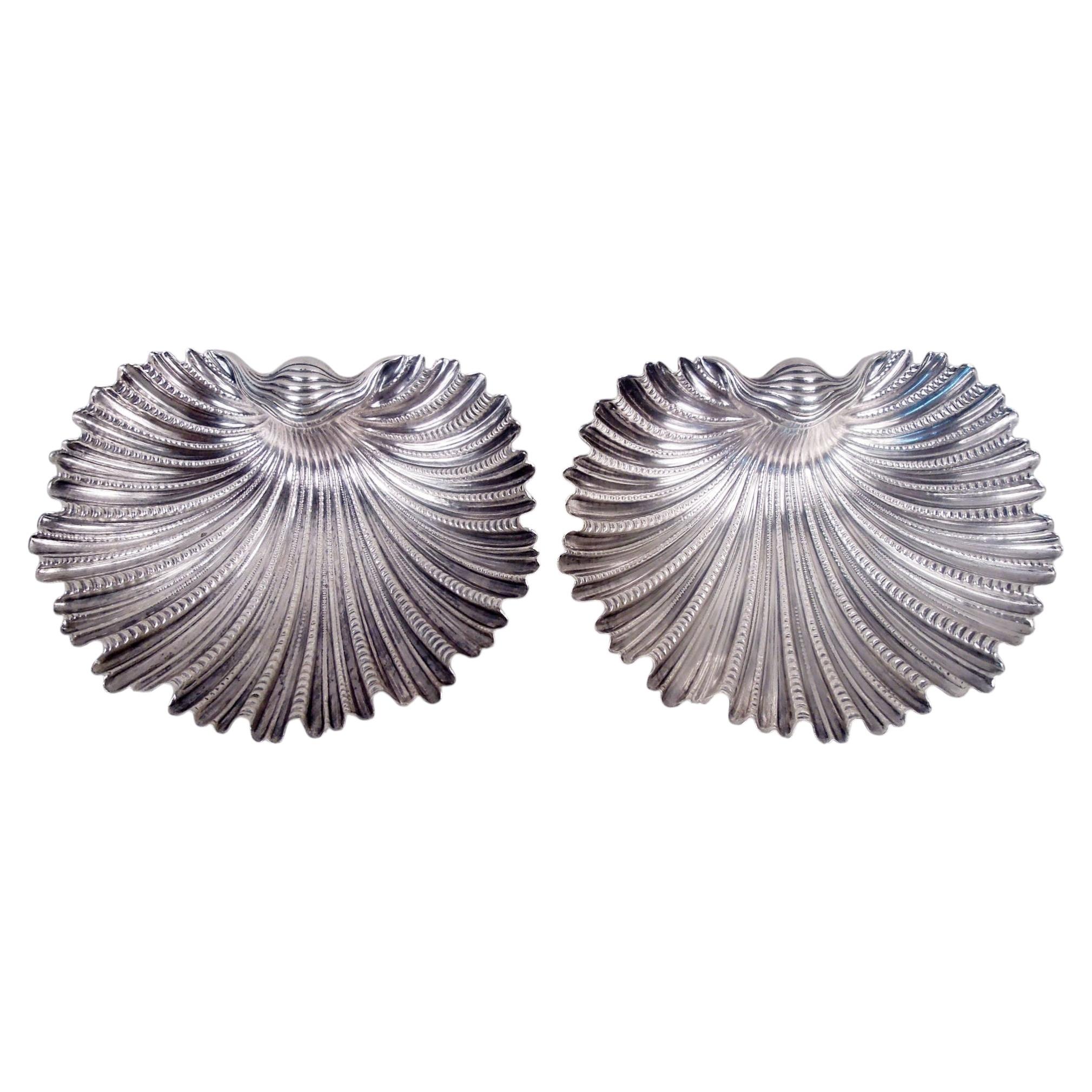 Pair of Buccellati Modern Classical Sterling Silver Scallop Shells