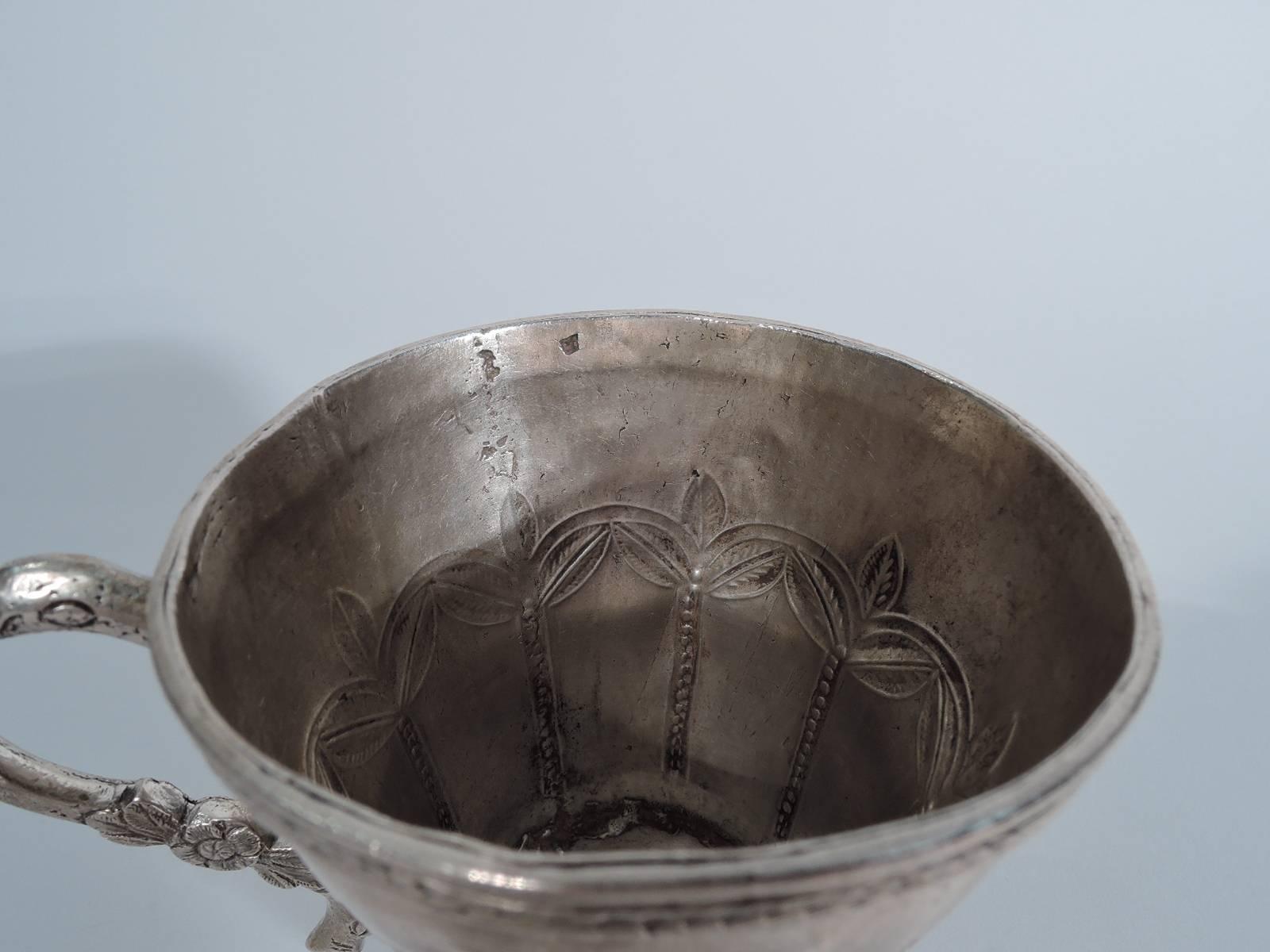 Antique South American Silver Mug with Palm Tree Arcade In Good Condition In New York, NY