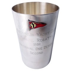 Annapolis Yacht Club 1951 American Tumbler Trophy with Enamel Burgee
