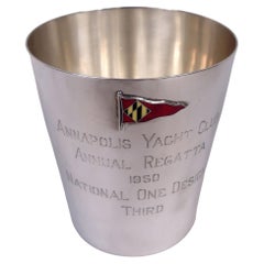 Annapolis Yacht Club 1950 American Tumbler Trophy with Enamel Burgee