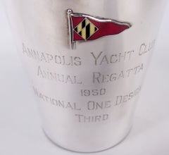 Annapolis Yacht Club 1950 American Tumbler Trophy with Enamel Burgee