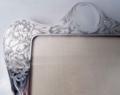 Antique American Art Nouveau Sterling Silver Picture Frame