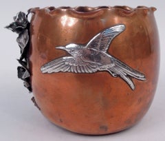 Gorham-Pinselbehälter im japanischen Stil aus verschiedenen Metallen mit Kupfer, 1882