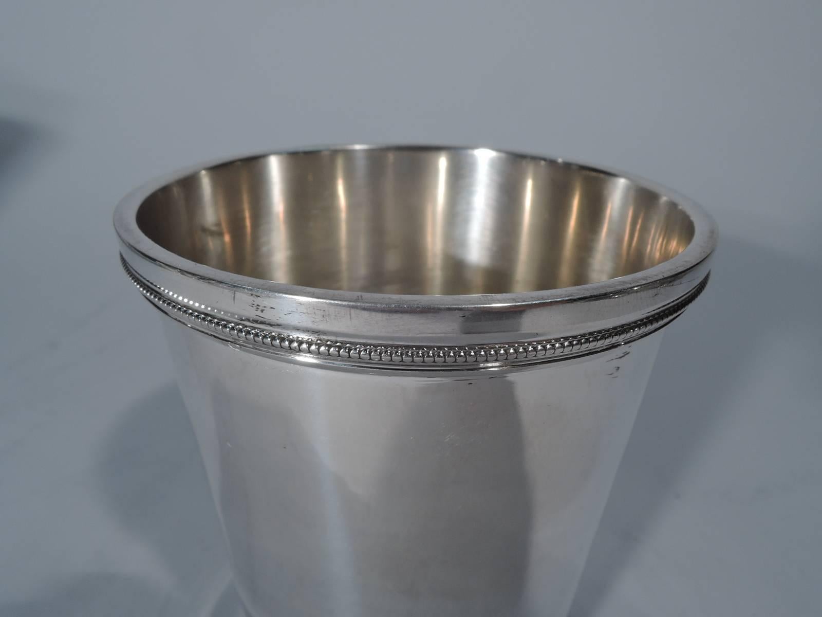 Set of 12 American Sterling Silver Mint Julep Cups In Excellent Condition In New York, NY