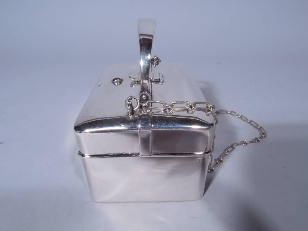 Antique American Sterling Silver Lunchbox Purse by Blackinton In Excellent Condition In New York, NY