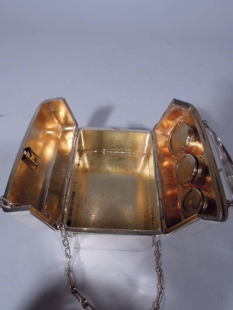 Antique American Sterling Silver Lunchbox Purse by Blackinton 1
