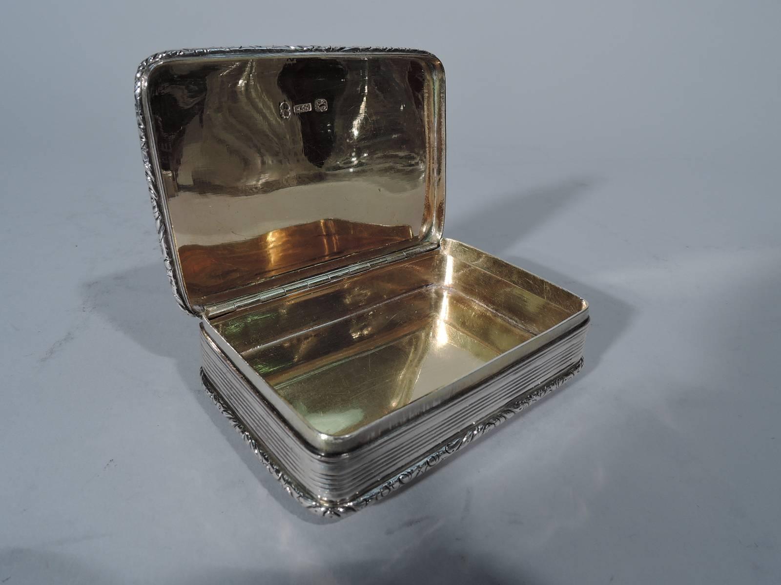 English Georgian Sterling Silver and Agate Snuffbox 2