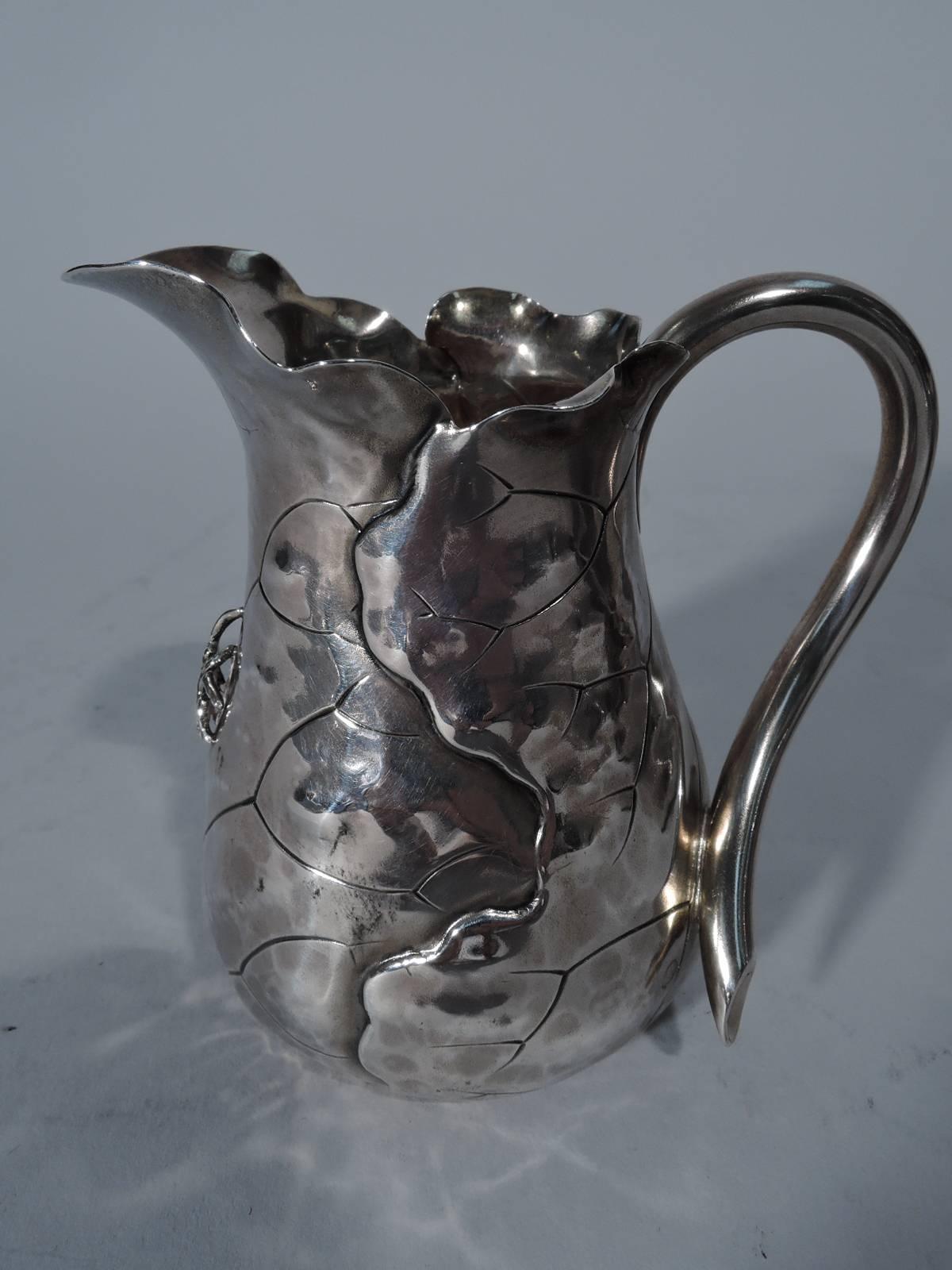 Japonisme Shiebler Japonesque Sterling Silver Creamer and Sugar with Applied Bugs