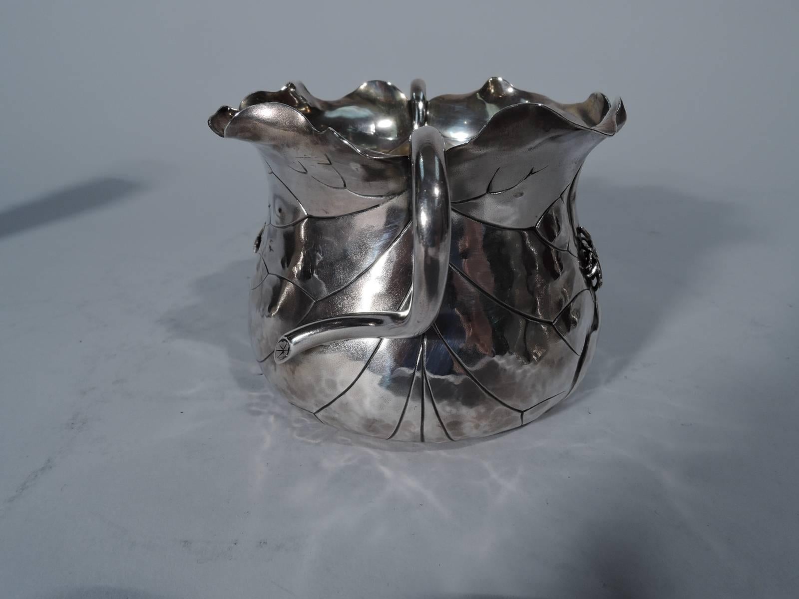 Shiebler Japonesque Sterling Silver Creamer and Sugar with Applied Bugs 1