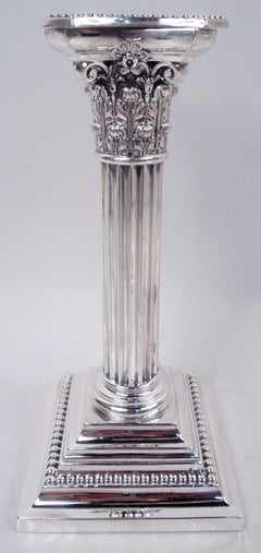 Pair of Antique Gorham Edwardian Classical Column Candlesticks, 1907