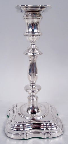 Pair of Antique English Edwardian Georgian 8-Inch Candlesticks, 1904