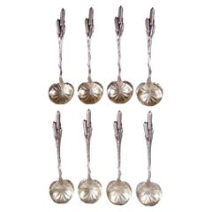 8er-Set „Durgin Cat Tails“ – Schokoladenlöffel aus Sterlingsilber im japanischen Stil