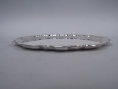 Tiffany Traditional Georgian Sterling Silver 6-Inch Piecrust Tray