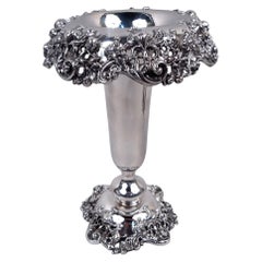 Antique American Edwardian Classical Sterling Silver 8-Inch Vase