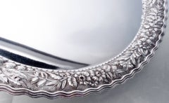 Tiffany Victorian Classical Sterling Silver Tray with Repousse Garland