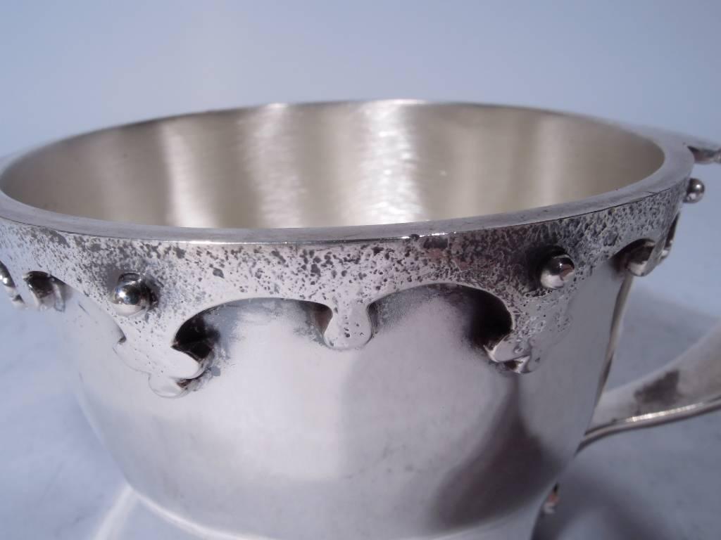 American Craftsman Arts & Crafts Sterling Silver Baby Cup with Strapwork by JE Caldwell