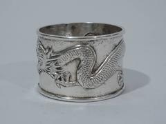 Chinese Export Silver Napkin Ring with Dragon