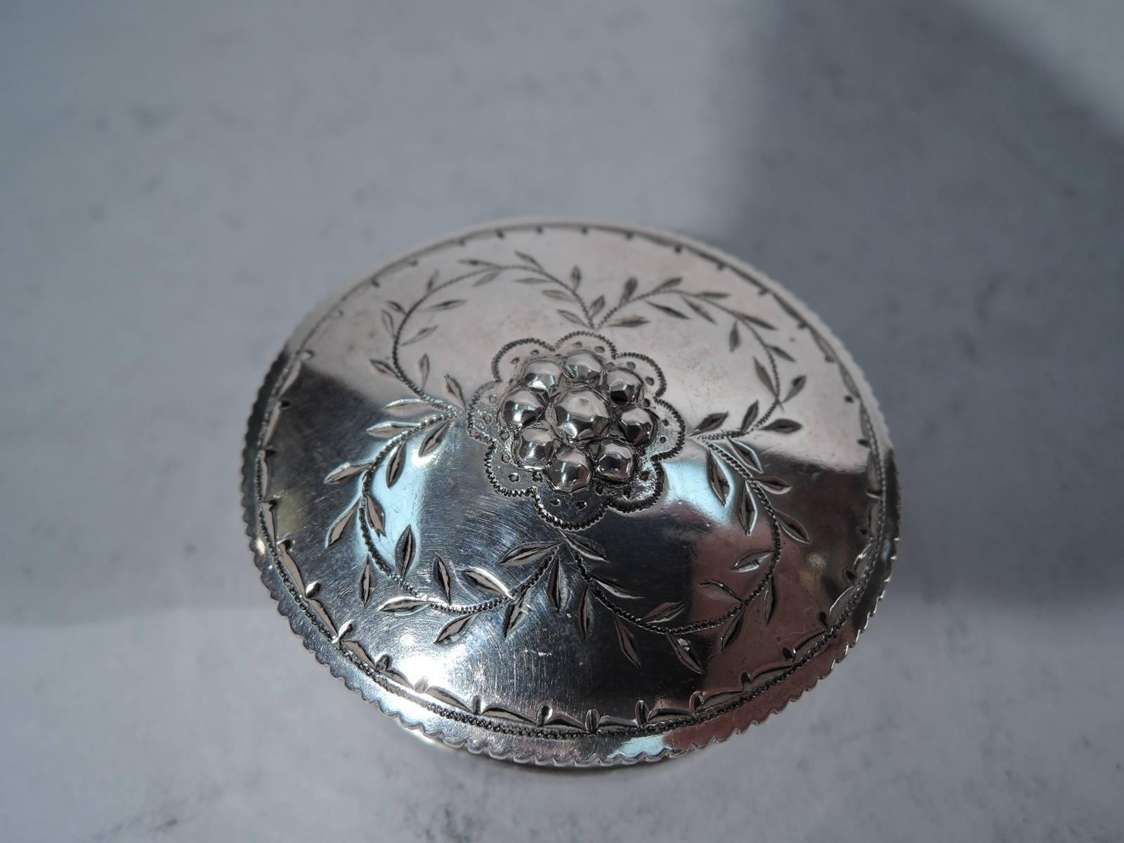 Rococo Antique German Engraved Silver Snuffbox