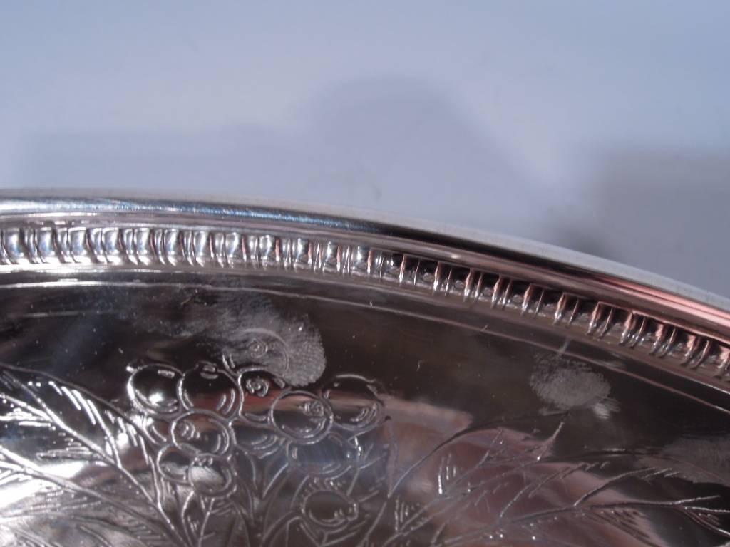 Tiffany Sterling Silver Bowl with Engraved Trees In Excellent Condition In New York, NY