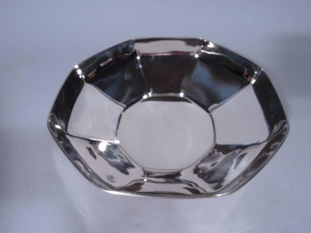 American Art Deco Sterling Silver Octagonal Bowl by Tiffany For Sale