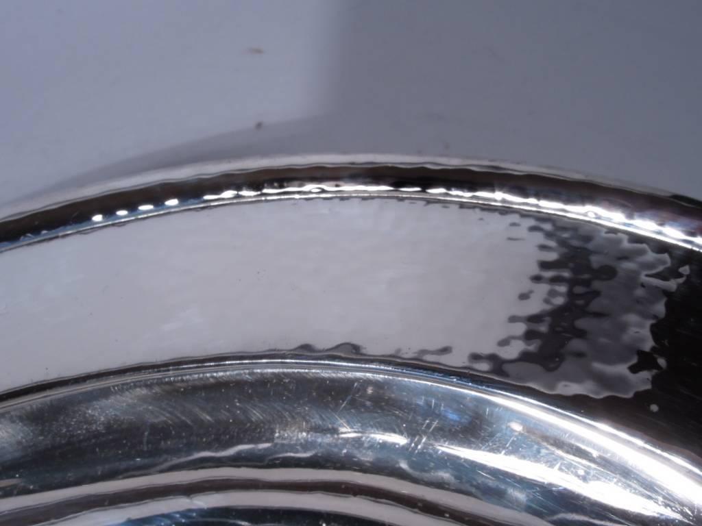 20th Century American Craftsman Hand Hammered Sterling Silver Bread Tray