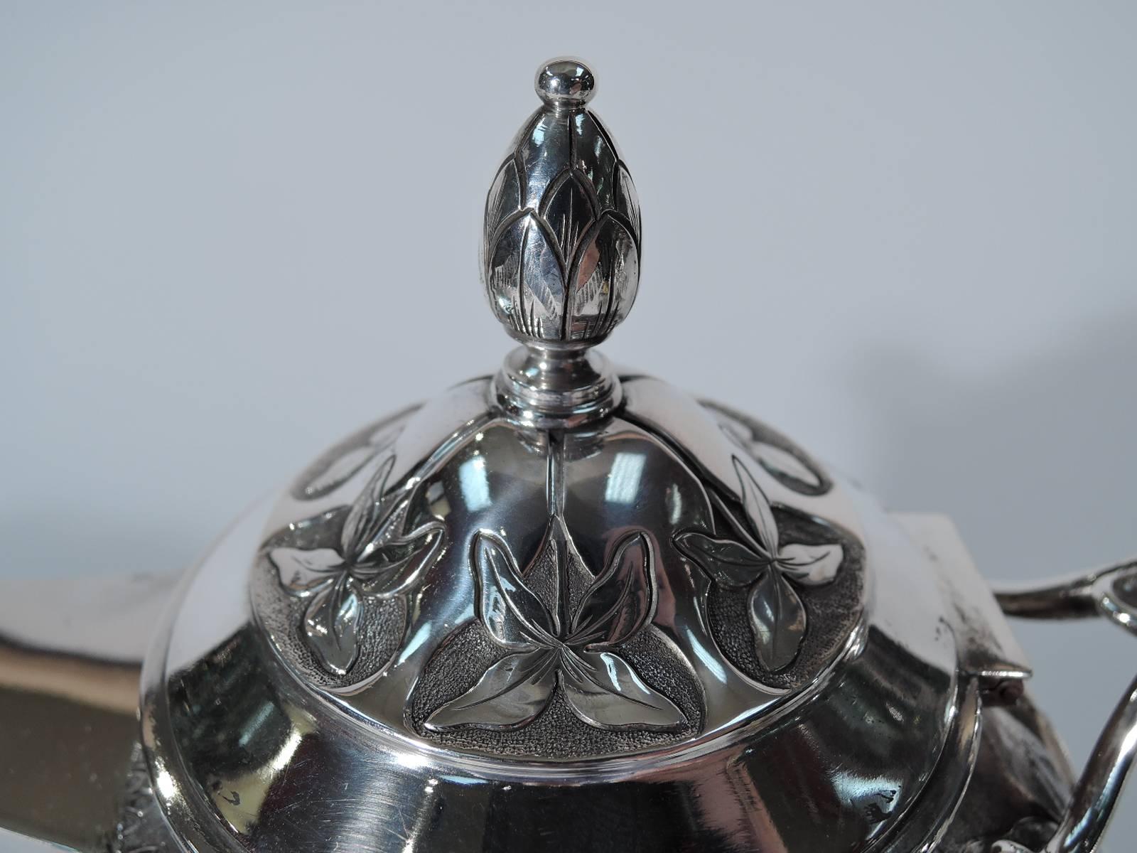 Wonderful Danish Art Nouveau Silver Coffee Service In Excellent Condition In New York, NY
