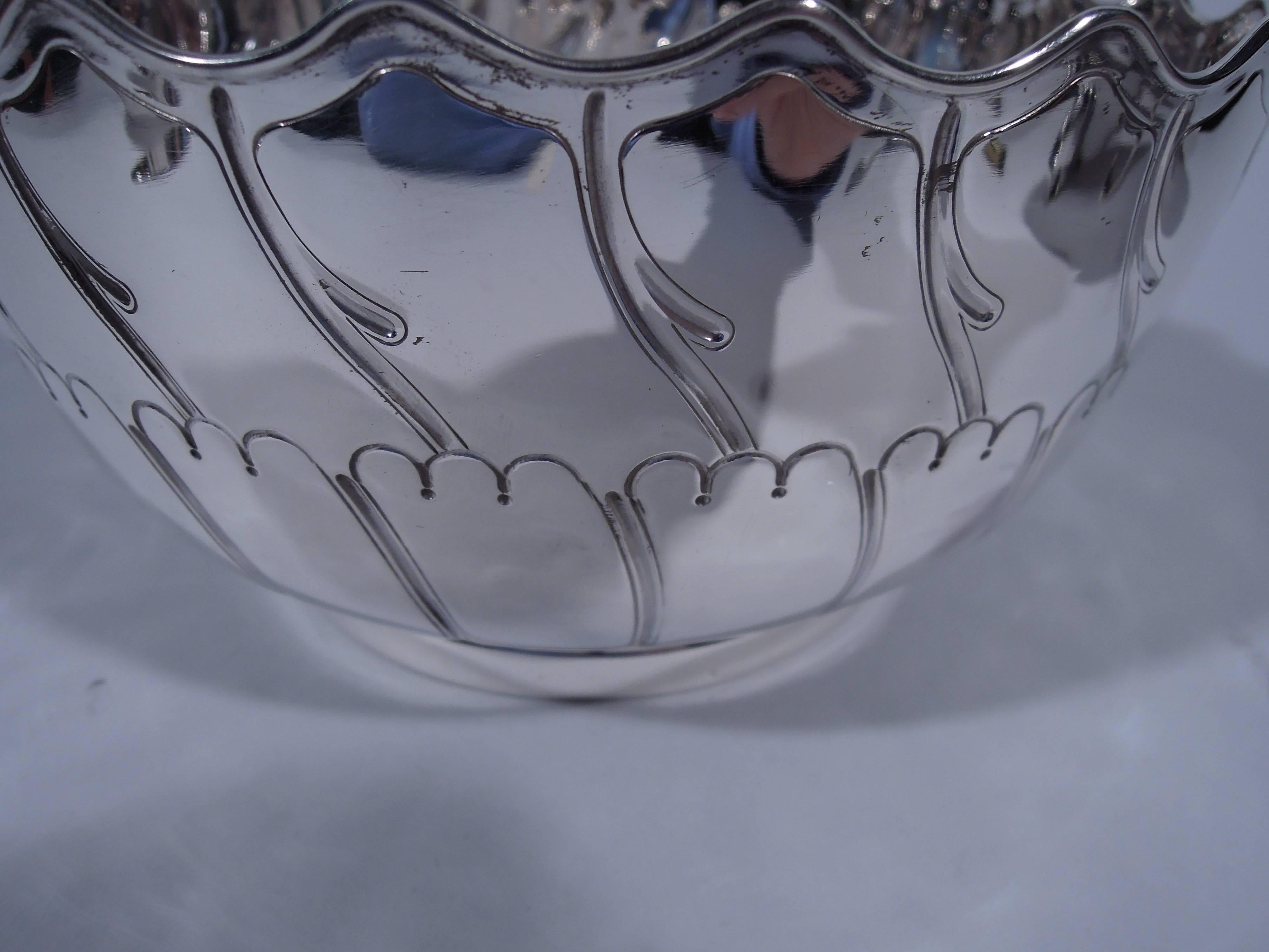 Victorian English Sterling Silver Wave Bowl
