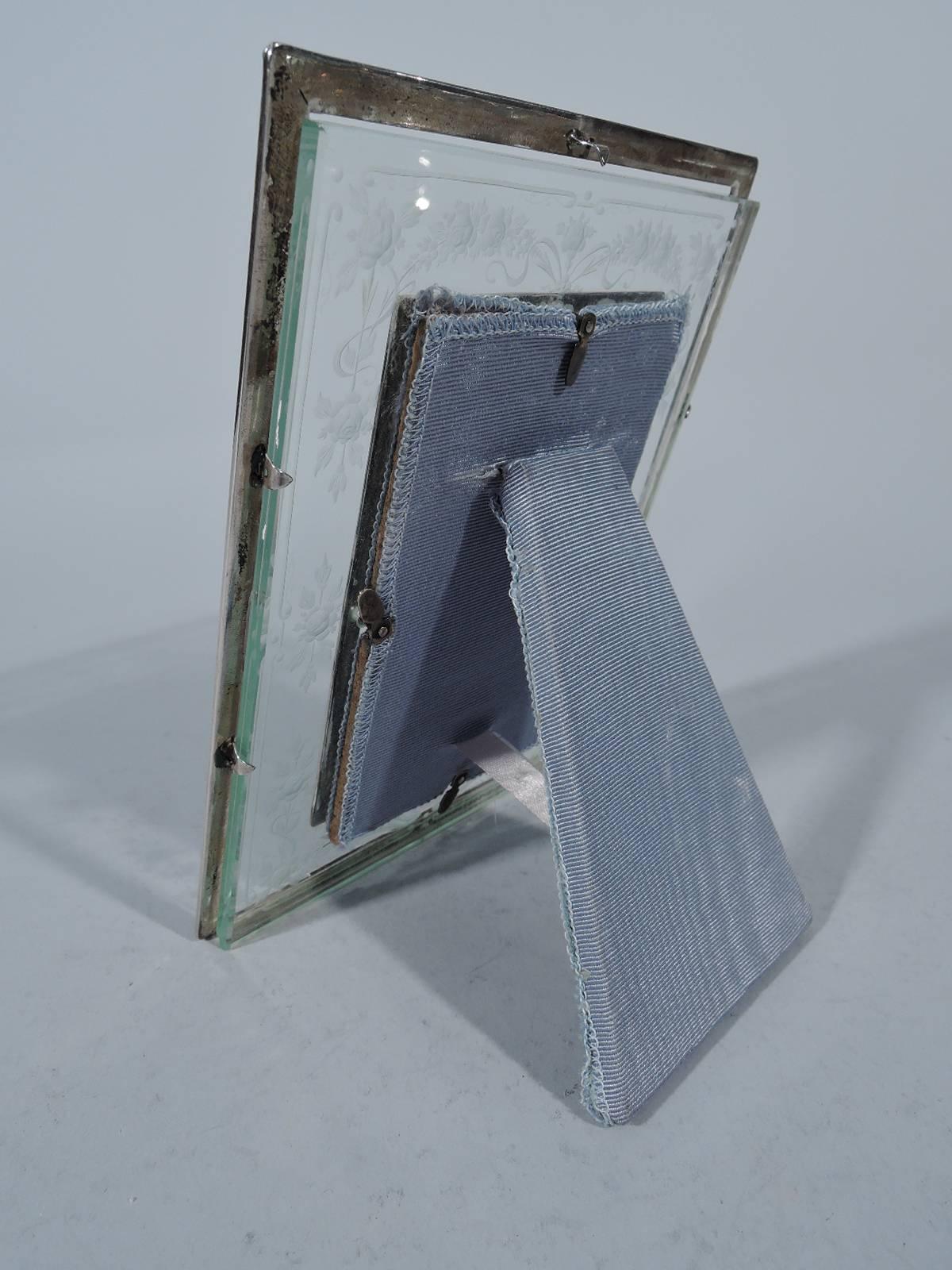 American Edwardian Sterling Silver and Glass Picture Frame 1