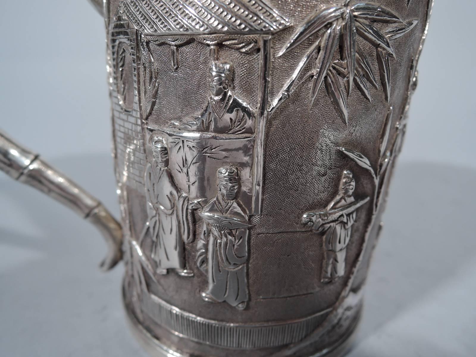 Chinese Export Silver Christening Mug with Exotic Scenes 1