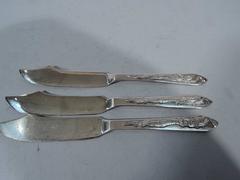 Set of 12 Chinese Export Silver Butter Knives
