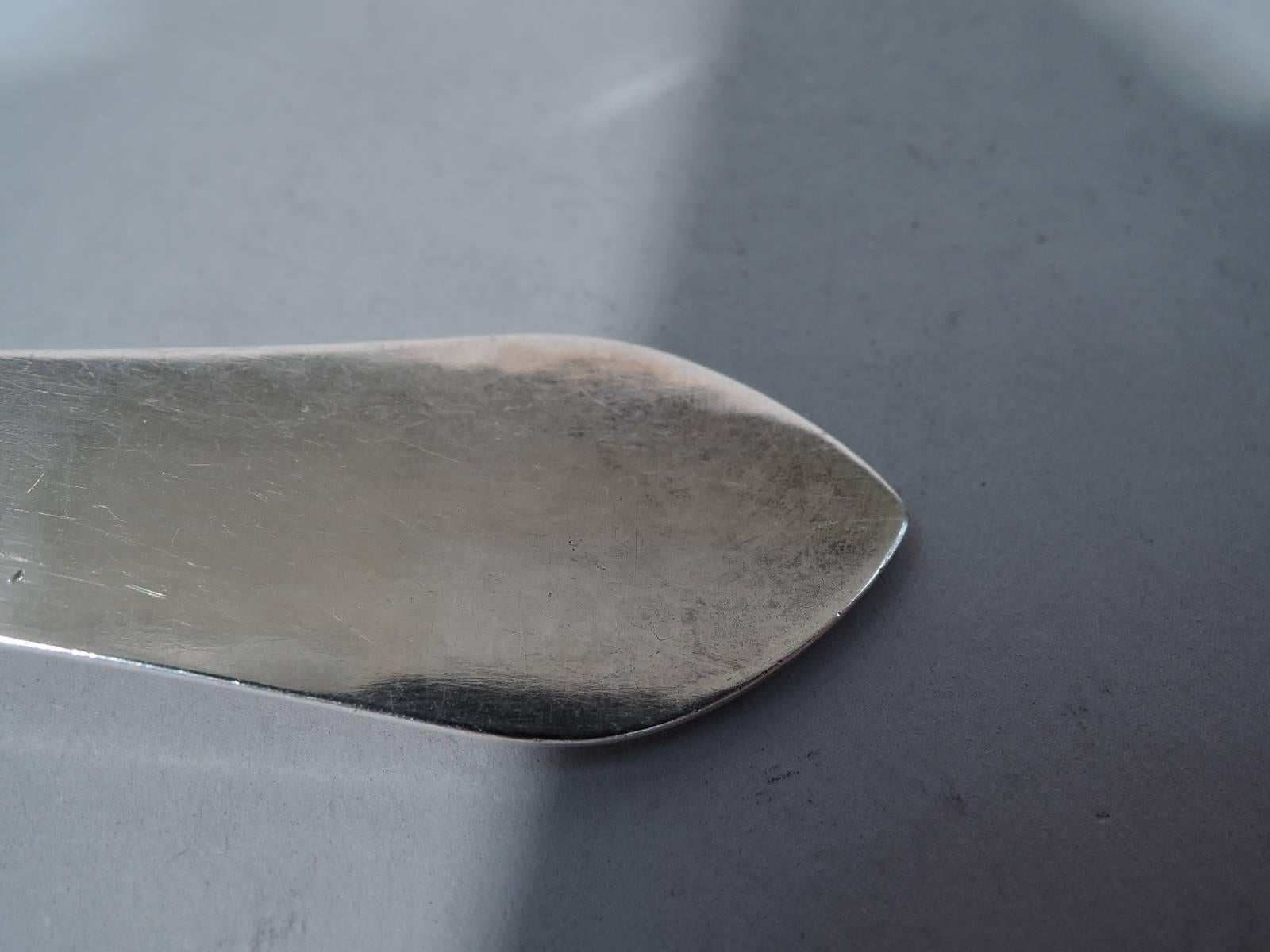 Danish Early Georg Jensen Continental Hand-Hammered Serving Spoon