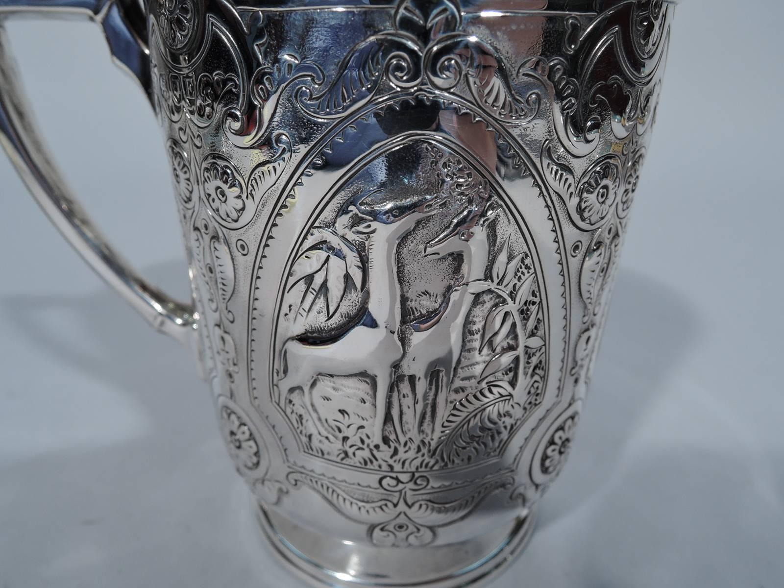 Late 19th Century Antique English Sterling Silver Baby Cup with Exotic Animals