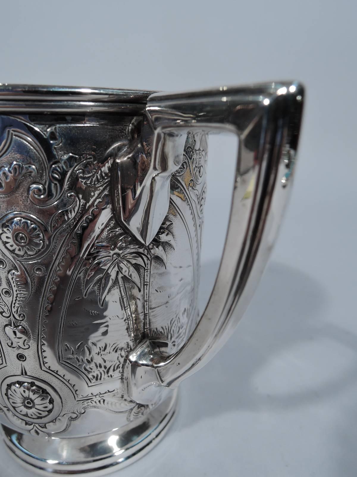 Antique English Sterling Silver Baby Cup with Exotic Animals 3