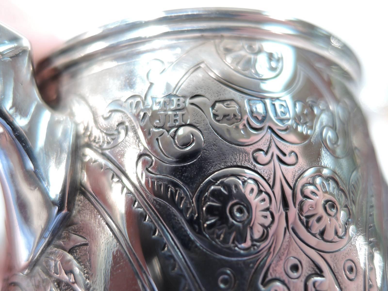 Antique English Sterling Silver Baby Cup with Exotic Animals 5