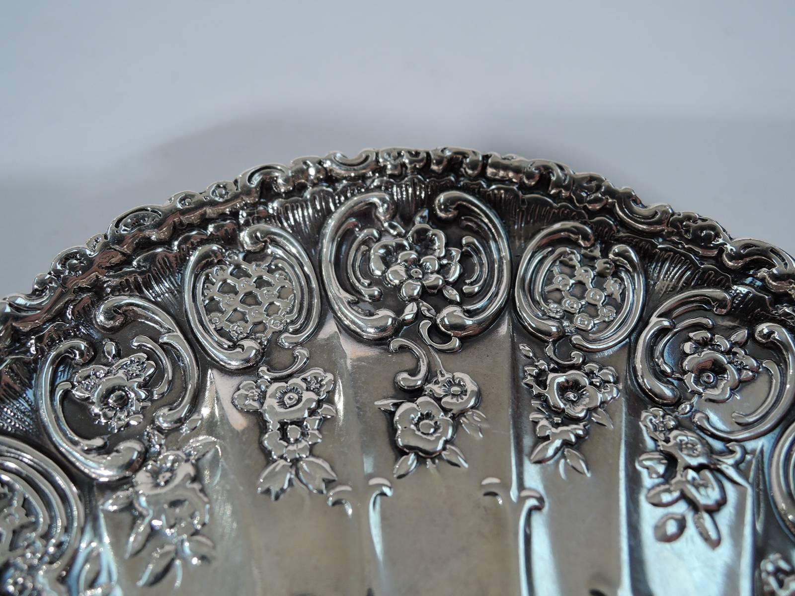 20th Century Pair of Antique Tiffany Rococo Sterling Silver Card Trays