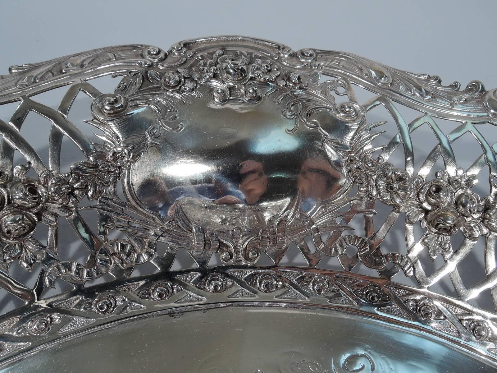 Large Antique German Neoclassical Silver Bowl In Excellent Condition In New York, NY