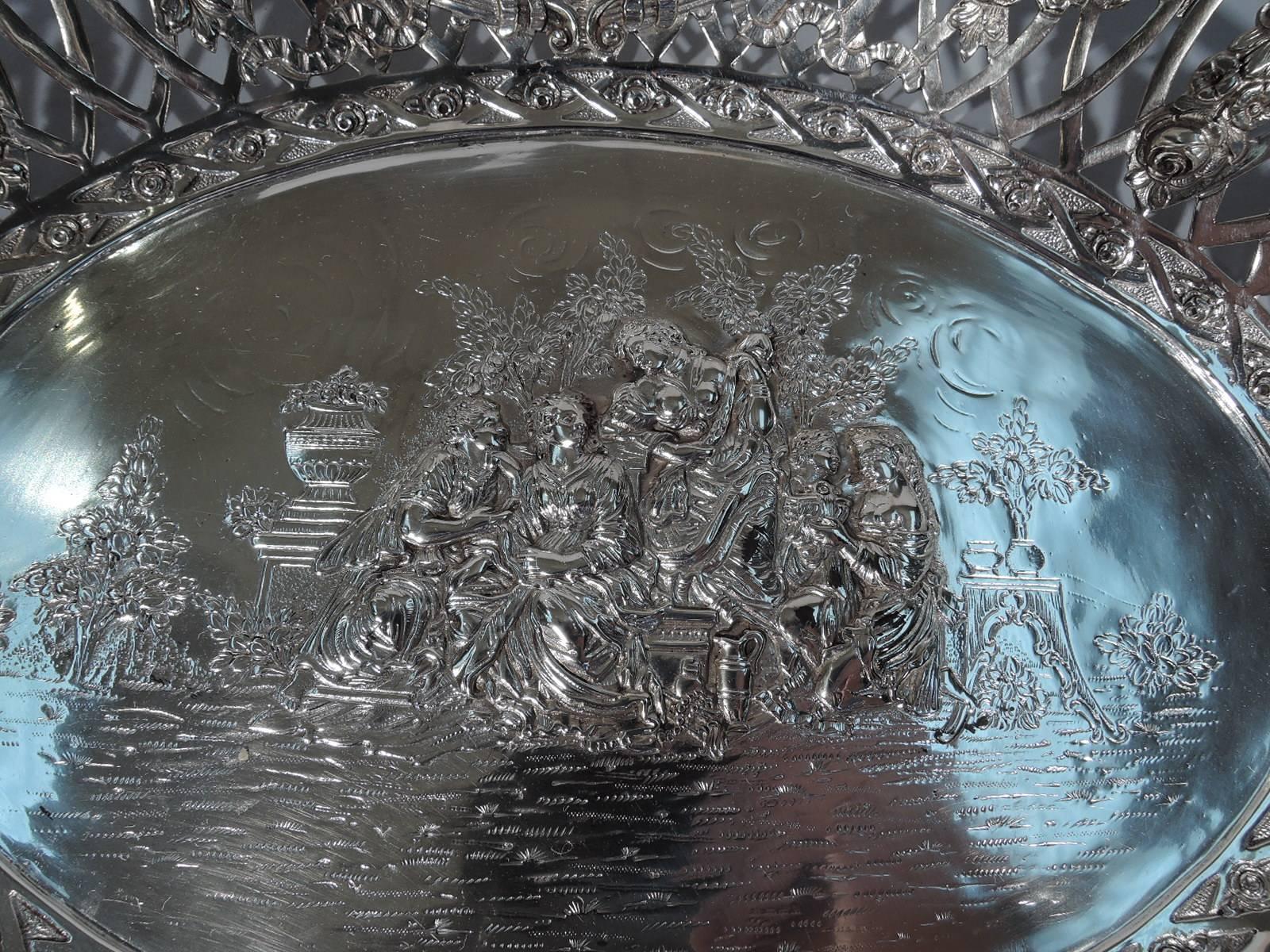 19th Century Large Antique German Neoclassical Silver Bowl
