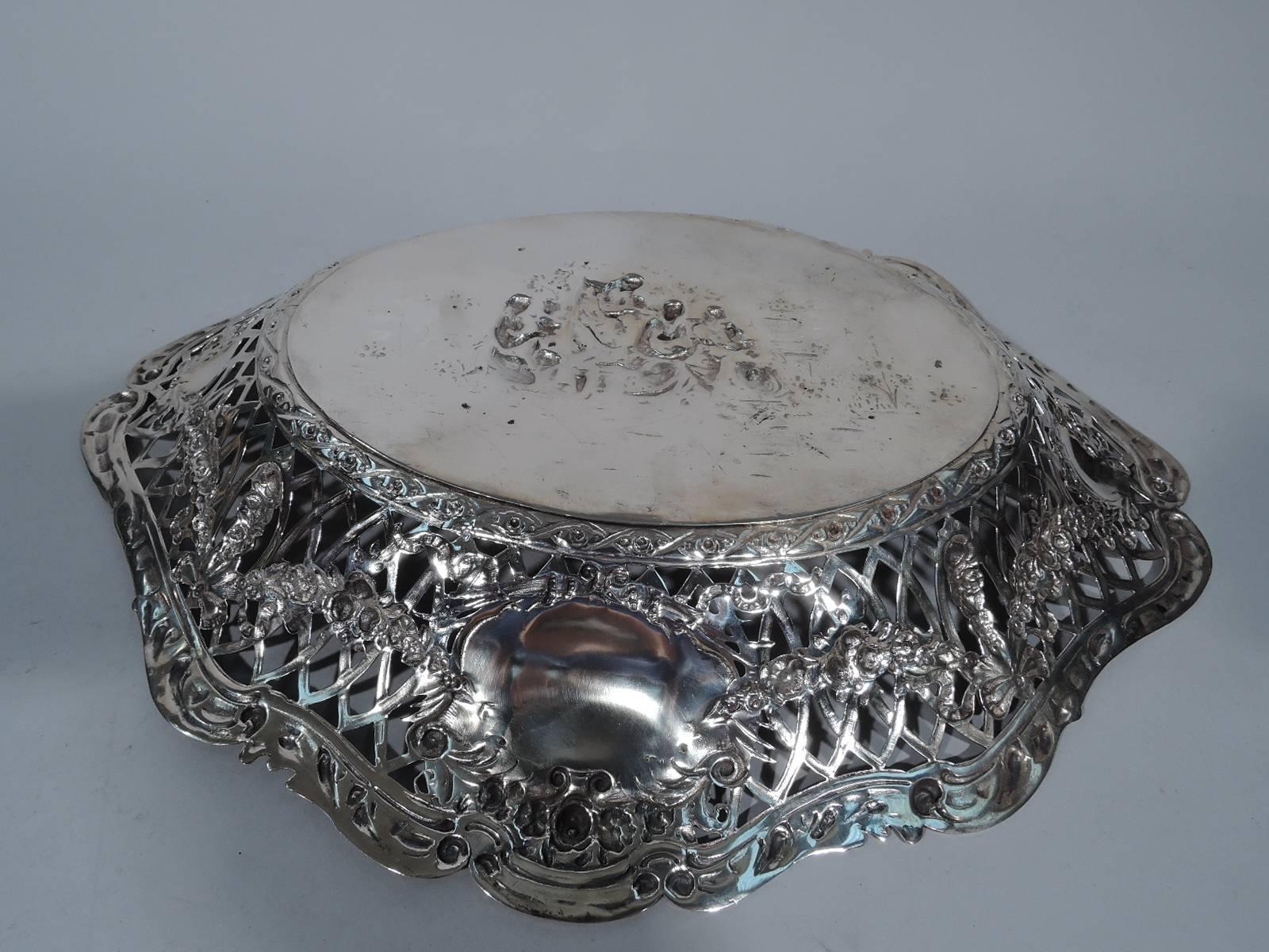 Large Antique German Neoclassical Silver Bowl 1