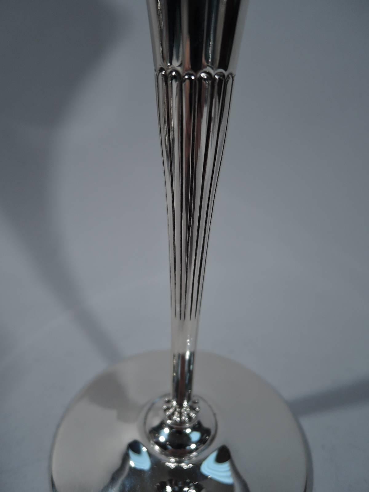 silver fluted vase