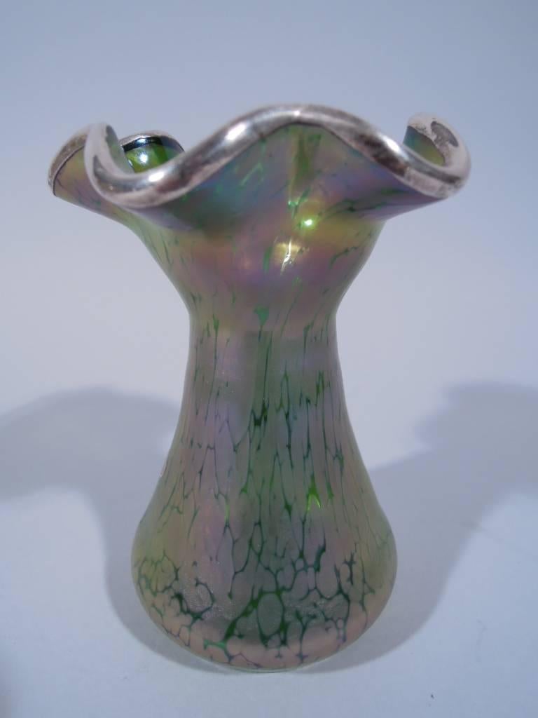 silver and glass vase