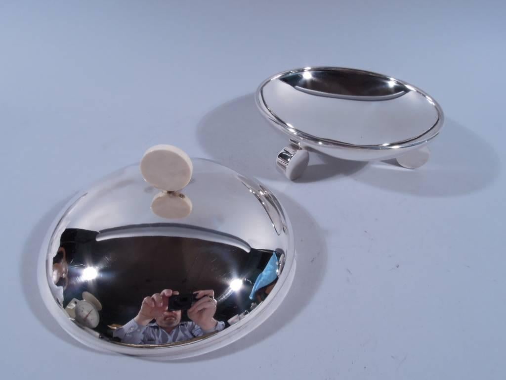 Unknown Unusual Modern Sterling Silver Covered Serving Dish