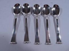 Set of Ten Alan Adler Modern Georgian Sterling Silver Demitasse Spoons