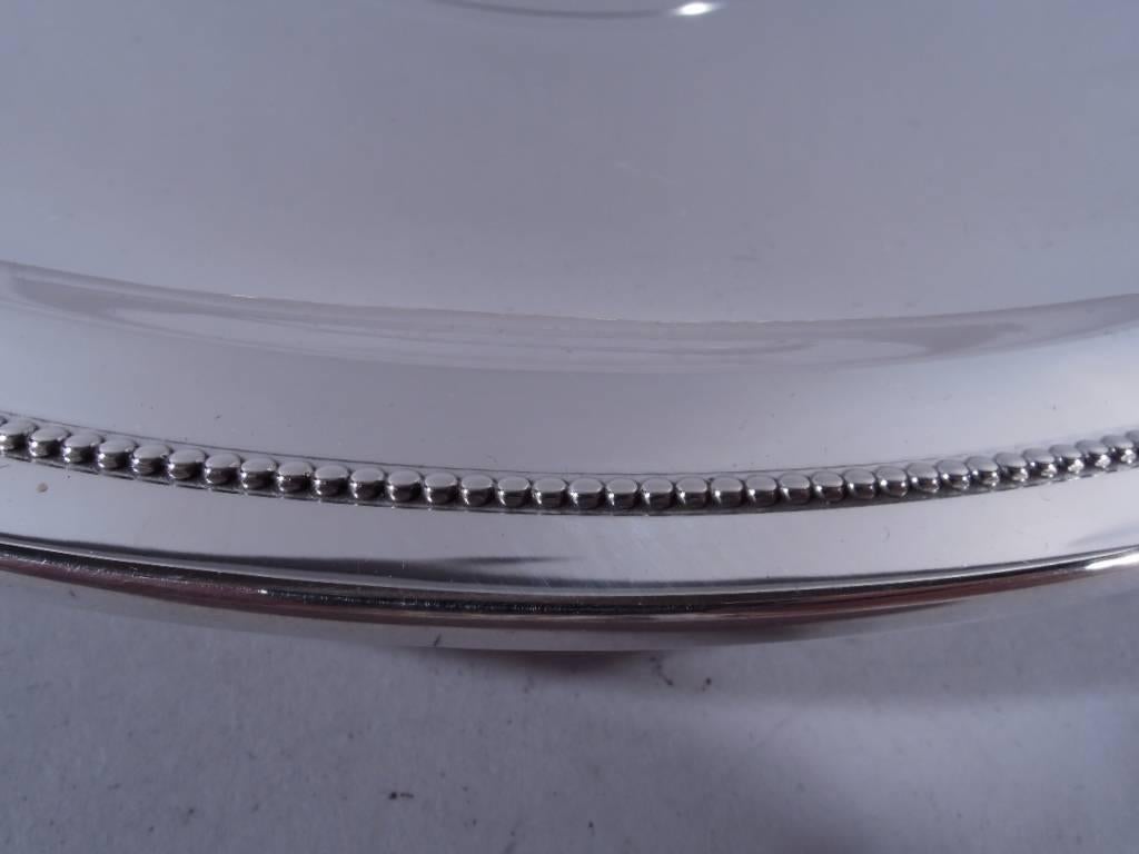 Mid-Century Modern Tiffany Spare and Modern Sterling Silver Footed Serving Plate For Sale