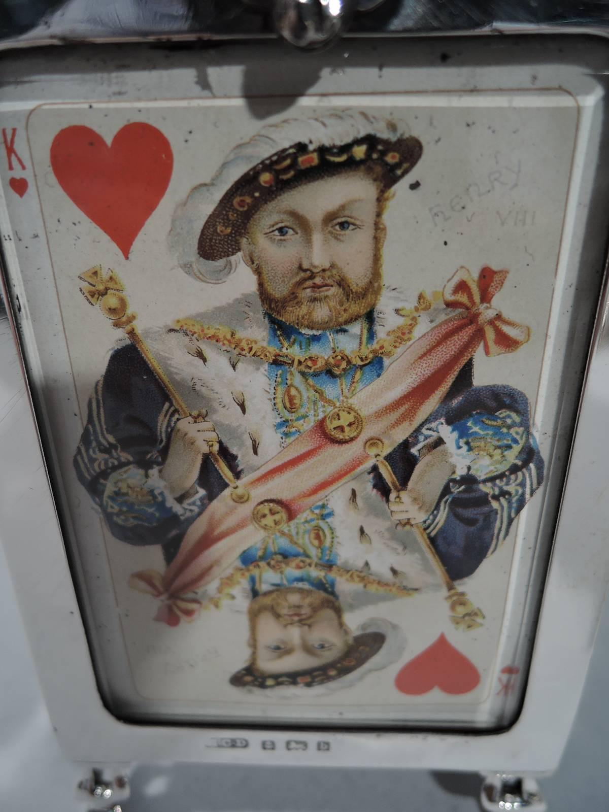 Early 20th Century Fine Edwardian English Sterling Silver Playing Cards Box