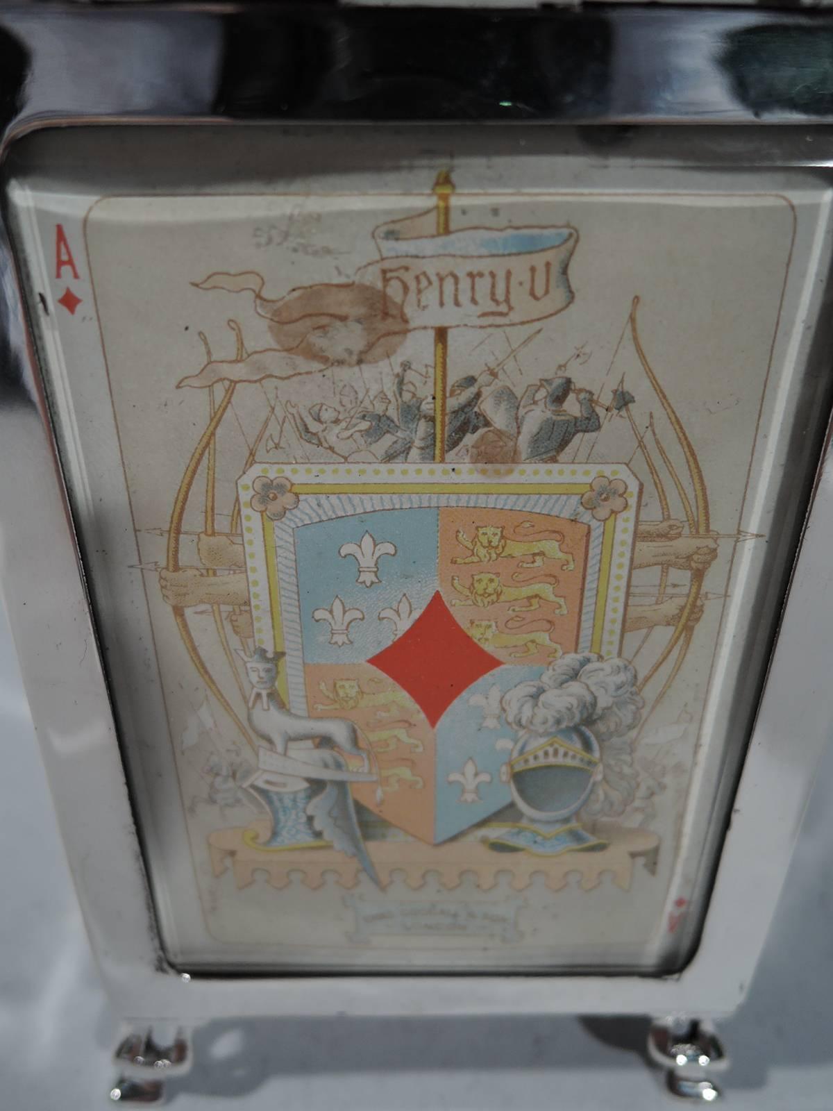 Fine Edwardian English Sterling Silver Playing Cards Box 2