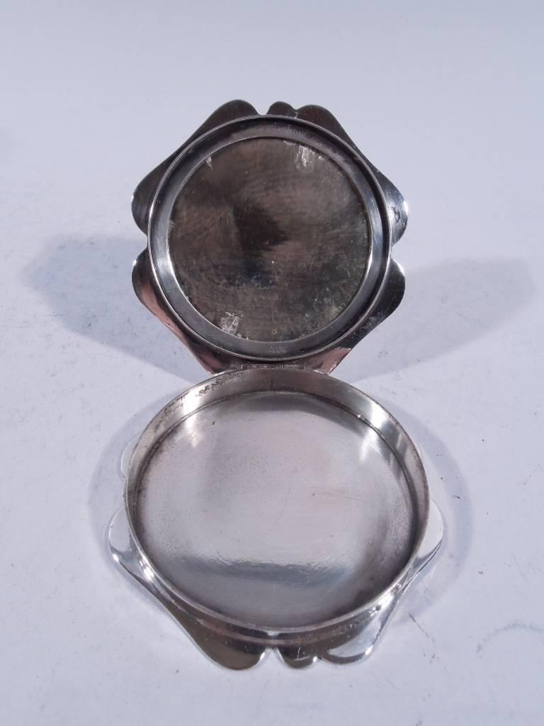 American Modern Sterling Silver Four-Leaf Clover Compact In Excellent Condition In New York, NY