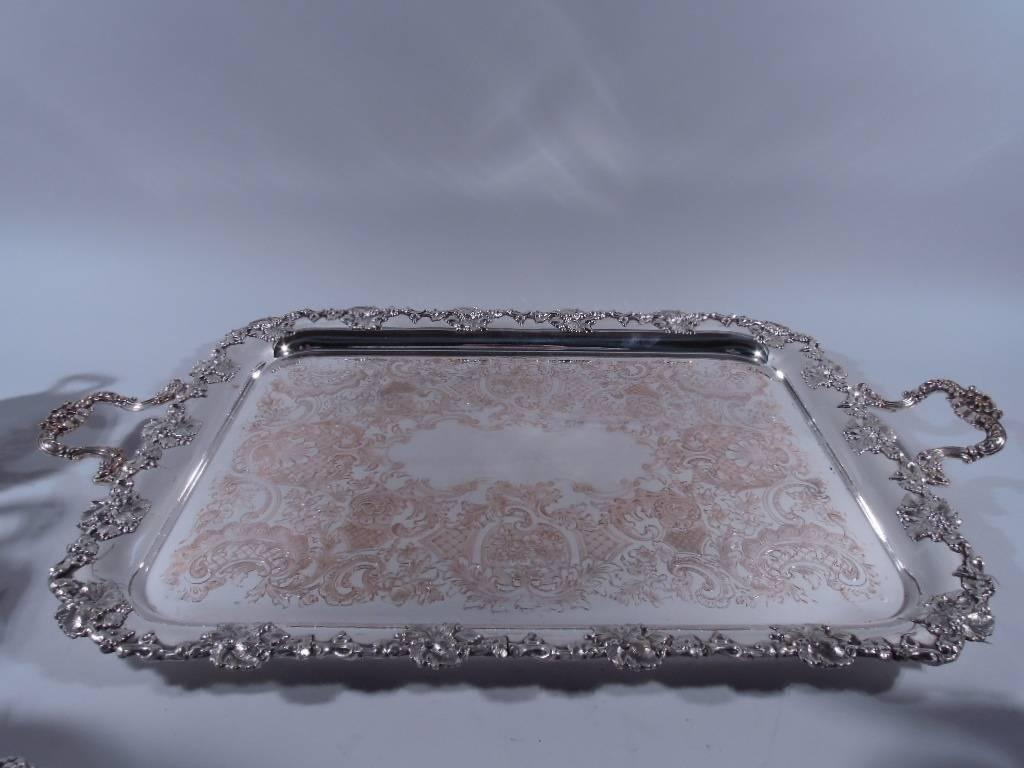 Gorham Hand-Hammered Sterling Silver Coffee and Tea Set on Tray 2
