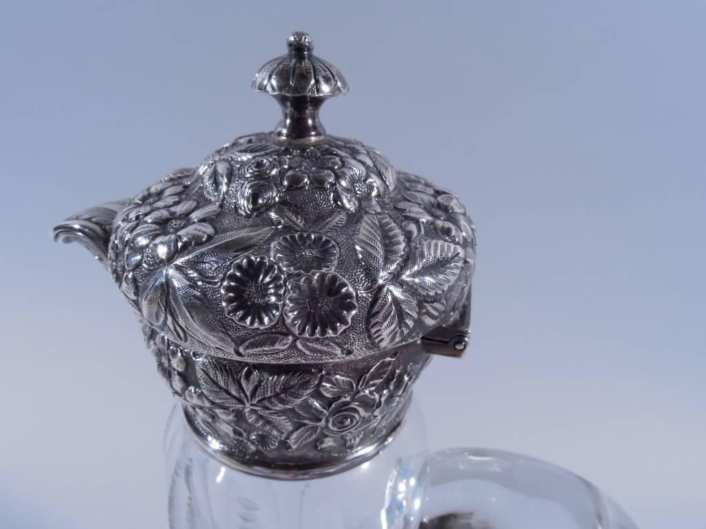 American Antique Cut-Glass and Sterling Silver Decanter by Jacobi & Jenkins